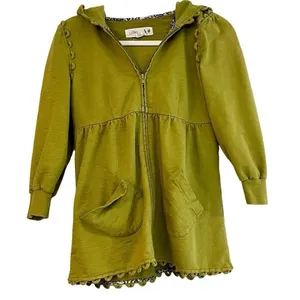 Lilka Anthropologie Green Full Zip Hoodie Jacket Small thumbnail 1