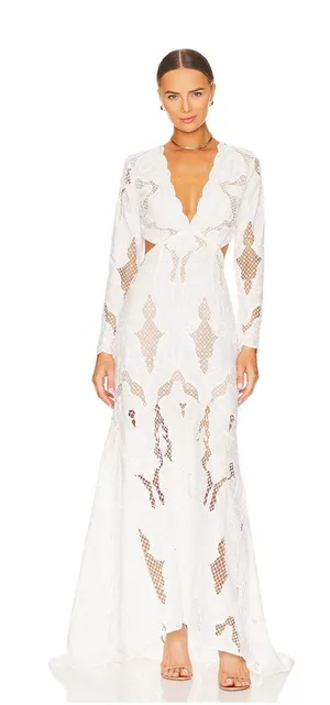 NEW Elliatt Registry Gown Bridal White Maxi Dress size XS thumbnail 1