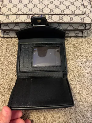 Source Unknown Beige Brown Monogram Shoulder Bag with Gold Buckle with a matching wallet. thumbnail 8