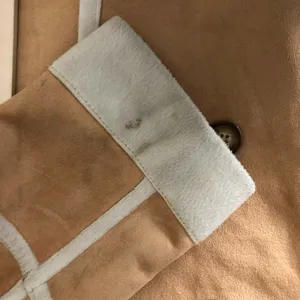 Calvin Klein Jeans Womens Faux Suede Jacket Double Breasted Beige Size L thumbnail 4