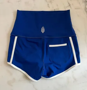 Free People Movement Sapphire Skies Combo Blue White Island Time Shorts thumbnail 1