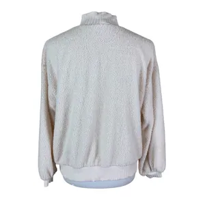 Porridge Clothing Cream Sherpa Mock Neck Pullover Cozy‎ Soft Minimalist M thumbnail 2