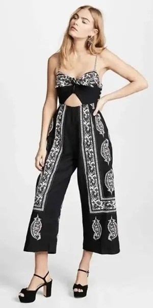 NWT Free People Feel The Sun Linen Blend Jumpsui thumbnail 1