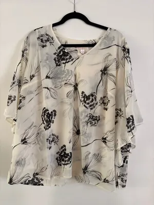 Belle Kim Gravel Blouse Size 1X thumbnail 1