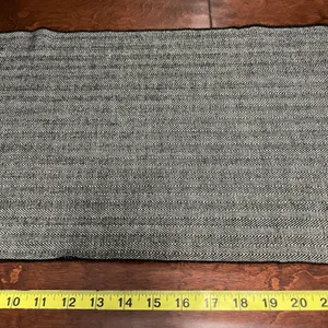 Black and White Herringbone Scarf With Fringe 100% Acrylic thumbnail 8