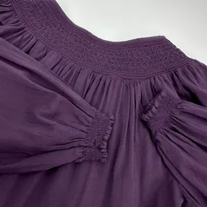 Old Navy Dress Womens XS Purple Tiered Smocked Yoke Mini Long Sleeve Peasant NWT thumbnail 12