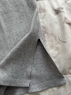 Strut This High-Rise ribbed Gray Flare Lounge Pants, size S Made in USA lounge thumbnail 6
