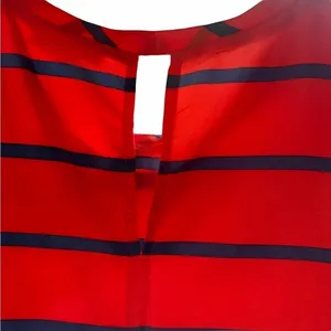 Abercrombie & Fitch Split Back Top - Size S- Red/Orange with Navy Stripes thumbnail 8