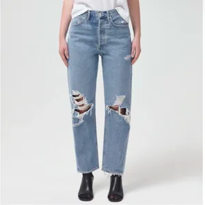 AGOLDE 90s Mid Rise Straight Relaxed‎ Distressed Jeans in Fall Out Size 24 thumbnail 2