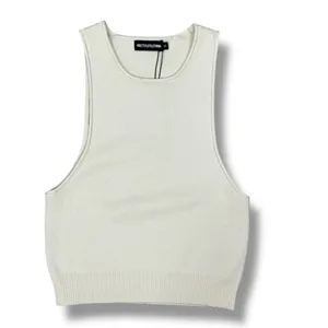Pretty‎ Little Thing Ribbed Knit Racer Back Crop Tank Top Cream Medium thumbnail 12