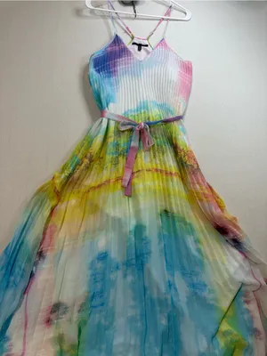 Victoria's Secret Pastel Rainbow Pleated Maxi Dress thumbnail 8