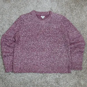J.‎ Crew Honeycomb Knit Crewneck Wool Blend Sweater XL Heathered Maroon Knit thumbnail 4