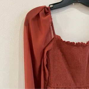 NWT‎ Aritzia Tempest mini dress Carmine Red Size Small thumbnail 4