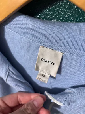 Anthropologie Maeve The Elliot Embellished Pocket Shirt Sz XS Baggy thumbnail 3