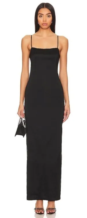 NWT Lovers & Friends Ricky Maxi Dress Black Back Slit Sleeveless Size Small thumbnail 1