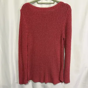 Lauren Ralph Lauren LRL Coral Open Knit 100% Cotton Sweater Boat Neck XL thumbnail 7