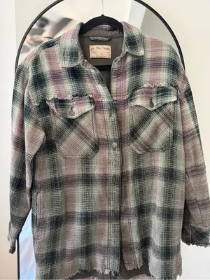 Free People | We The Free Anneli 100% cotton Plaid Shirt Jacket thumbnail 6
