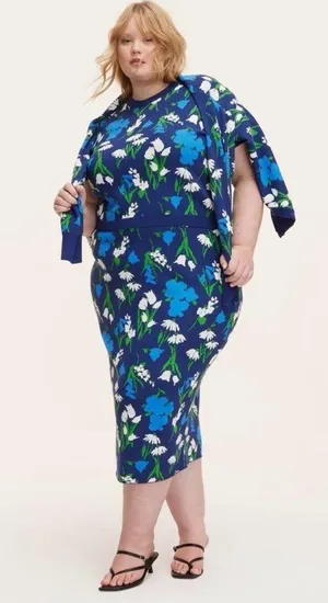 NWT KATE SPADE x TARGET Mixed Floral Sweater Midi Skirt Sz XXL thumbnail 1
