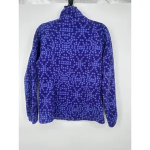Columbia Sportswear Fleece Jacket Women M Blue Purple Geometric Full Zip Outdoor thumbnail 3