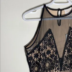 Foxiedox Tristan Lace & Chiffon black maxi dress size L thumbnail 8