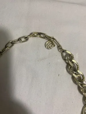 Vintage Gold Tone Textured Link Chain Necklace Adjustable Hook Closure 18-19" thumbnail 2