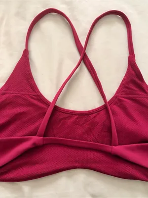 Women's Strappy Sports Bralette in Magenta thumbnail 2