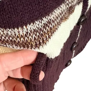 Nick & Mo Y2K Striped Cardigan L Brown White thumbnail 6