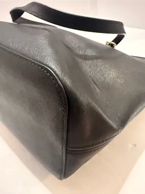 Michael Kors Black Leather Tote with Gold Hardware thumbnail 9