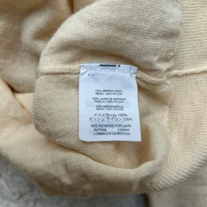 J. Crew Wool Blend Coquette Ruffle Short Sleeve Pale Yellow Sweater Size Medium thumbnail 10