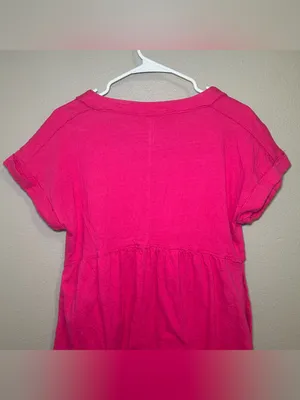 Anthropologie Daily Practice Hot Pink Button Front Lounge Romper Women’s Size XS thumbnail 6