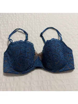 B. Tempt’d Blue Lace Bra 32DD Ciao Bella Balconette 953144 Underwire Lined thumbnail 9