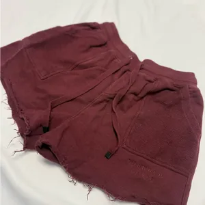 YoungLA Women's Maroon Reversed Terry Shorts: Size Medium Red thumbnail 2