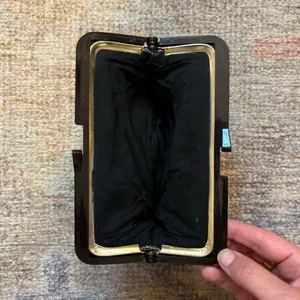 Vintage Needlepoint Clutch Black thumbnail 4