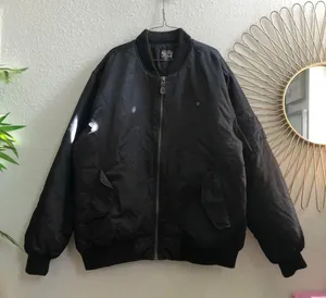 Southpole Puffer Jacket Black Baggy Streetwear Cargo Bomber Y2K Vintage Grunge Goth Emo Measurement in pics thumbnail 1