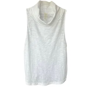 We The Free Summer‎ Thing White Sleeveless Turtleneck Top Sz M thumbnail 4