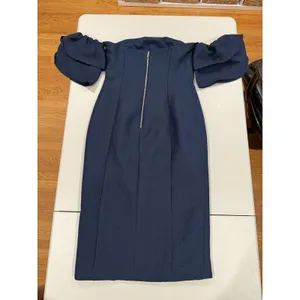 Keepsake Off Shoulder Midi Dress Medium Navy Slit Minimal Party Cocktail Travel thumbnail 2