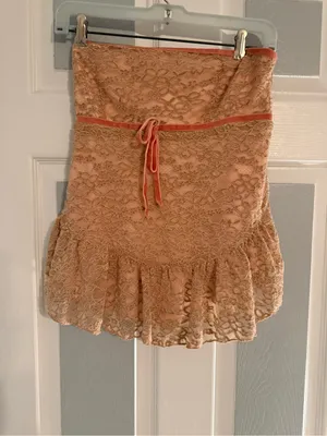Urban Outfitters Lauren Velvet Bow Trim Lace Tube Top thumbnail 2