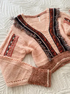 Free People Sweater Top Knitted Boho Bohemian thumbnail 2