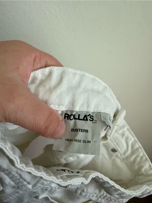 Rolla's Dusters High Rise Slim White Denim Shorts Button Fly Size 25 thumbnail 10