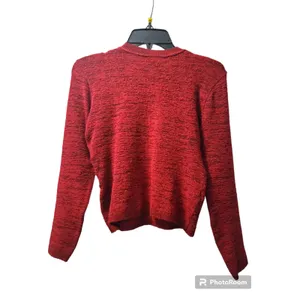 Vintage Red Knit Cardigan Top Set Long Sleeve Button Up Sweater Size S‎ thumbnail 2