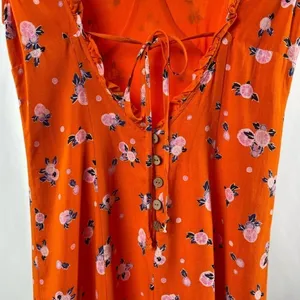 Free People‎ Like A Lady Printed Mini Dress In Orange size XS thumbnail 9