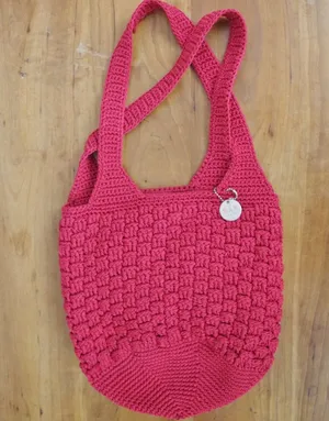 The Sak Original Red Woven Shoulder Bag Purse thumbnail 1