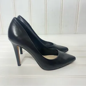 Vince Camuto Kain Black Leather Pointed Toe Stiletto Pumps Size 5M thumbnail 3