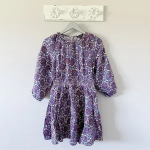 J.Crew Palermo Smocked Waist Mini Dress in Floral Bouquet Linen Sail Blue NEW thumbnail 2