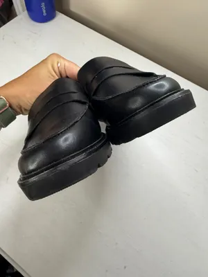 Anne Klein Emmylou Leather Loafer Chunky Sz 8.5 Classic Office Goth thumbnail 5