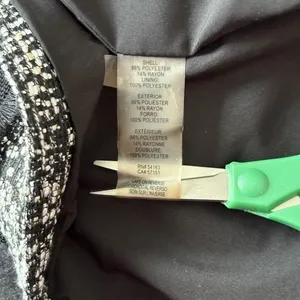 Karl Lagerfeld black/white Tweed‎ Suit Jacket Cropped work casual XL thumbnail 7