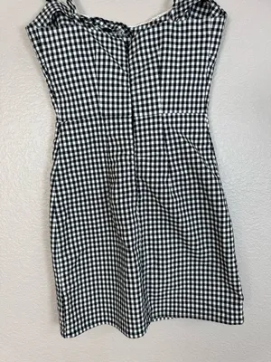 Urban Outfitters UO Black White Gingham Sleeveless Mini Dress size Medium $59 thumbnail 8