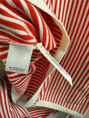 And Taylor NWT red, vertical striped sleeveless, belted knit top XL thumbnail 7