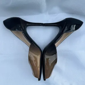 Unisa UNJUBILEE Black Brown Ombre Patent Peep Toe D'Orsay Heels Women's 7M 3.5" thumbnail 5
