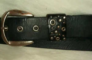 Kohl's L Black Vegan Grommets Belt thumbnail 1